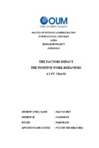 The factors impact the positive work behaviors at pv trans