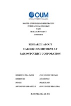 Research about career commitment at sagontourist corporation