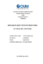 Research about deviant behaviors at vinacafe (vietnam) 