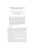 Communication aware route selection in wireless sensor networks