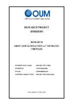 Research about job satisfaction at viettravel (vietnam)