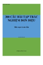 300 câu bài tập trắc nghiệm đơn điệu 
