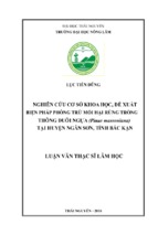 Nghiên cứu cơ sở khoa học, đề xuất biện pháp phòng trừ mối hại rừng trồng thông đuôi ngựa (pinus massoniana) tại huyện ngân sơn   tỉnh bắc kạn