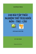 240 câu trắc nghiệm thể tích nón trụ cầu 