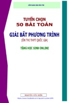 Bài toán giải bất phương trình   nguyễn hữu biển