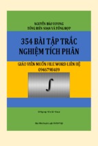 354 bài tập trắc nghiệm tích phân 