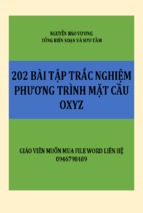 202 câu trắc nghiệm phương trình mặt cầu oxyz 