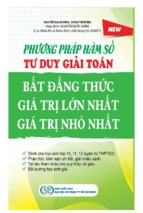 Phương pháp hàm số tư duy giải toán bất đẳng thức, gtln, gtnn