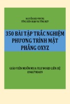 350 câu trắc nghiệm phương trình mặt phẳng oxyz 