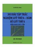 303 câu trắc nghiệm lũy thừa mới nhất 