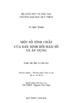 Một số tính chất của dãy sinh bởi hàm số và áp dụng