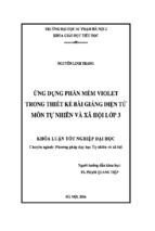 Khoá luận tốt nghiệp ứng dụng phận mềm violet trong thiết kế bài giảng điện tử môn tự nhiên và xã hội lớp 3