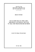 Tội gây rối trật tự công cộng theo pháp luật hình sự việt nam từ thực tiễn thành phố hồ chí minh