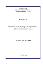 Nhân thân người phạm tội xâm phạm sở hữu trên địa bàn tỉnh kiên giang