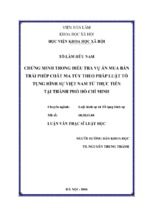 Chứng minh trong điều tra vụ án mua bán trái phép chất ma túy theo pháp luật tố tụng hình sự tại TP hồ chí minh 