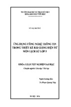 Khoá luận tốt nghiệp ứng dụng công nghệ thông tin trong thiết kế bài giảng điện tử môn lịch sử lớp 5