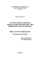 Xây dựng công cụ đánh giá trong dạy học môn khoa học 4 theo huớng tiếp cận năng lực