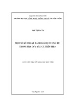 Một số kỹ thuật đánh giá độ tương tự trong tra cứu tàu cá trên biển