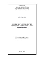 Luận văn thạc sĩ giáo dục pháp luật cho sinh viên từ thực tiễn các trường cao đẳng tỉnh bình dương