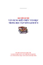 Vận dụng kiến thức liên môn để giải quyết các tình huống thực tiễn  tình huống vận dụng kiến thức văn học trong học tập môn lịch sử lớp 8