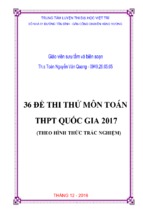 36 đề thi thử trắc nghiệm môn toán lớp 12 có đáp án của các trường phổ thông