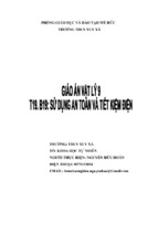 Giáo án tích hợp vật lý 9 bài 19 sử dụng an toàn và tiết kiệm điện  