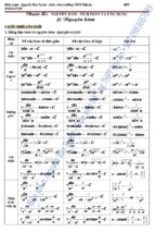 Bảng hệ thống nguyên hàm   đạo hàm