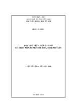 Luận văn thạc sĩ dân chủ trực tiếp ở cơ sở từ thực tiễn huyện phú hoà, tỉnh phú yên