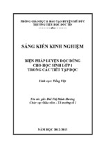 Một số biện pháp luyện đọc đúng cho học sinh lớp 1 trong các tiết tập đọc