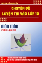 Chuyên đề luyện thi vào lớp 10   đại số