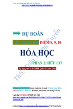 Phần 2 hữu cơ   dự đoán các dạng bài điểm 8,9,10 môn hóa   kì thi thpt quốc gia