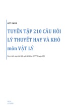 Tuyển tập 210 câu hỏi lý thuyết hay và khó môn vật lý