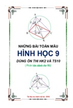 Những bài toán mẫu hình học 9 ôn thi hk2 và ts vào 10