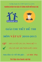 Sách giải chi tiết đề thi đh vật lý 2010 2017