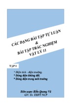 Các dạng bài tập tự luận và trắc nghiệm môn vật lý 11