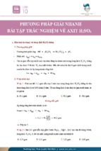Axit h2so4 phương pháp giải nhanh bài tập trắc nghiệm   hóa 10