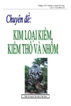 Chuyên đề kim loại kiềm, kiềm thổ và nhôm