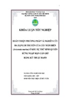 Khóa luận hoàn thiện phương pháp và nghiên cứu đa dạng di truyền của cây mắm biển (avicennia marina) ở khu dự trữ sinh quyển rừng ngập mặn cần giờ bằng kỹ thuật rapd