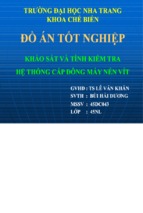 Tiểu luận khảo sát và tính kiểm tra hệ thống cấp đông máy nén vít