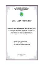 Khóa luận thiết lập quy trình điện di protein sds page và ứng dụng đánh giá phản ứng của cây lúa đối với thuốc sinh học kích kháng