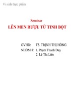 Tiểu luận lên men rượu từ tinh bột