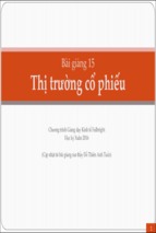 Bài giảng phân tích tài chính (2016) bài 15   nguyễn xuân thành, đỗ thiên anh tuấn