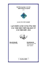 Luận văn lập chiến lược cung ứng nhu cầu thịt heo trên địa bàn tp cần thơ