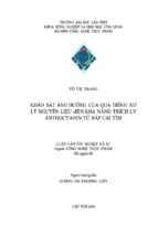 Luận văn khảo sát ảnh hưởng của quá trình xử lý nguyên liệu đến khả năng trích ly anthocyanin từ bắp cải tím