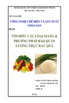 Luận văn tìm hiểu các loại màng và phương pháp bảo quản lương thực rau quả