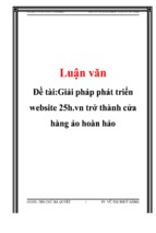 Đề tài Giải pháp phát triển website 25h.vn trở thành cửa hàng ảo hoàn hảo