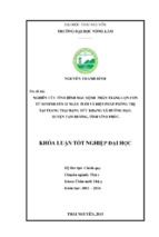 Nghiên cứu tình hình mắc bệnh phân trắng lợn con từ sơ sinh đến 21 ngày tuổi và biện pháp phòng trị tại trang trại đặng đức khang xã hướng đạo   huyện tam dương   tỉnh vĩnh phúc