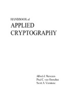 Hand book of applied cryptography