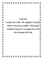 Đề tài Lý luận của C.Mác – Ph. Ăngghen về chuyên chính vô sản trong tác phẩm Tuyên ngôn của Đảng Cộng sản và ý nghĩa của nó đối với cách mạng Việt Nam