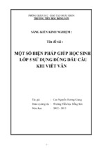 Skkn một số biện pháp giúp học sinh lớp 5 sử dụng đúng dấu câu khi viết văn